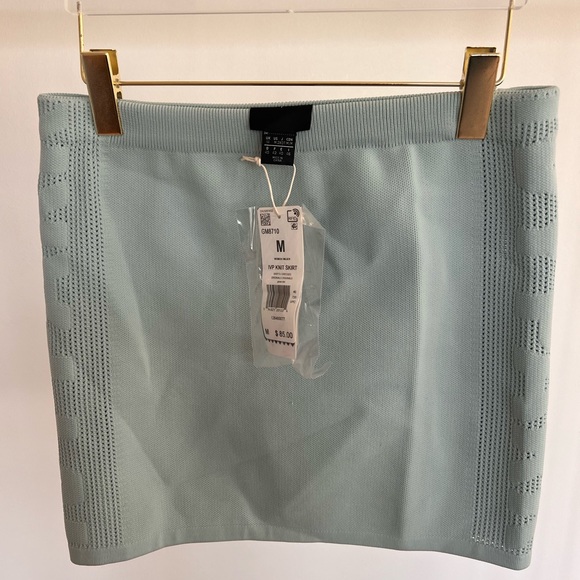 Ivy Park x Adidas Light Blue Knit Mini Skirt